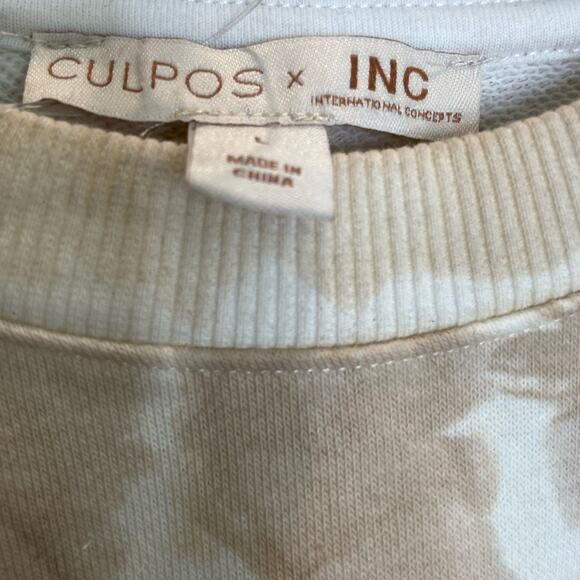Culpos x INC Tie-Dye Print Cropped Short Sleeve Sweatshirt - Large - Picture 3 of 4